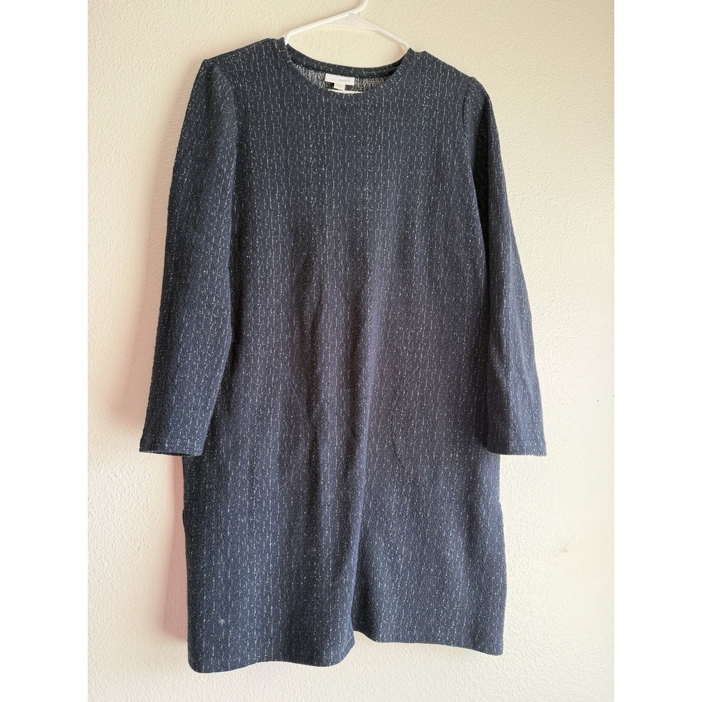 J.‎ Jill Pure Jill Womens Sweater Shift Dress Navy Long Sleeve Pockets Size S